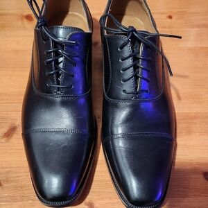 NEW Florsheim 9.5 Classic Flexsole Black Cap-Toe Leather Oxford Mens Dress Shoes